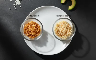 Röstzwiebeln vs Tempura-Flakes: Textur, Dosierung, Allergene